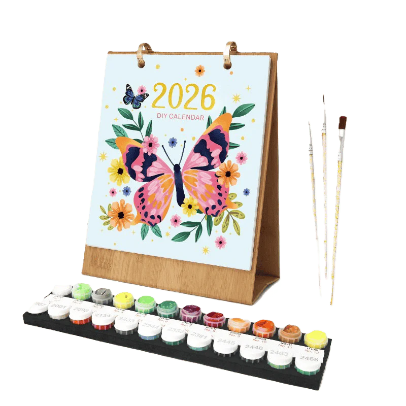 2026 Paint by Numbers desk Calendar | Butterfly Edition