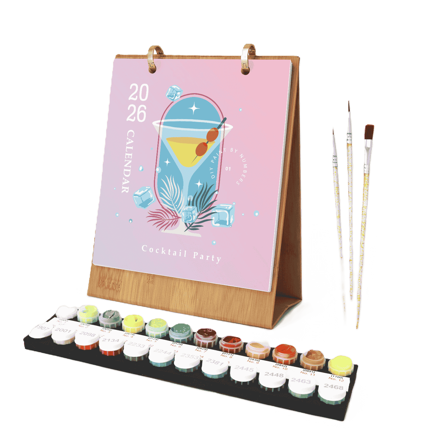 2026 Paint by Numbers desk Calendar | Cocktail Edition