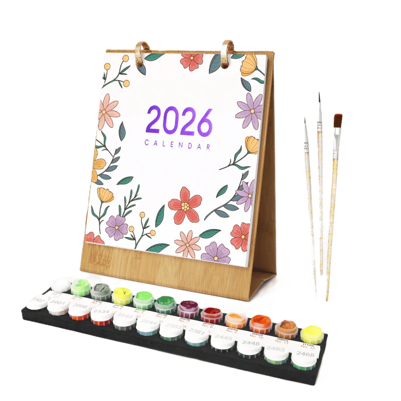 2026 Paint by Numbers desk Calendar | Flowers Edition
