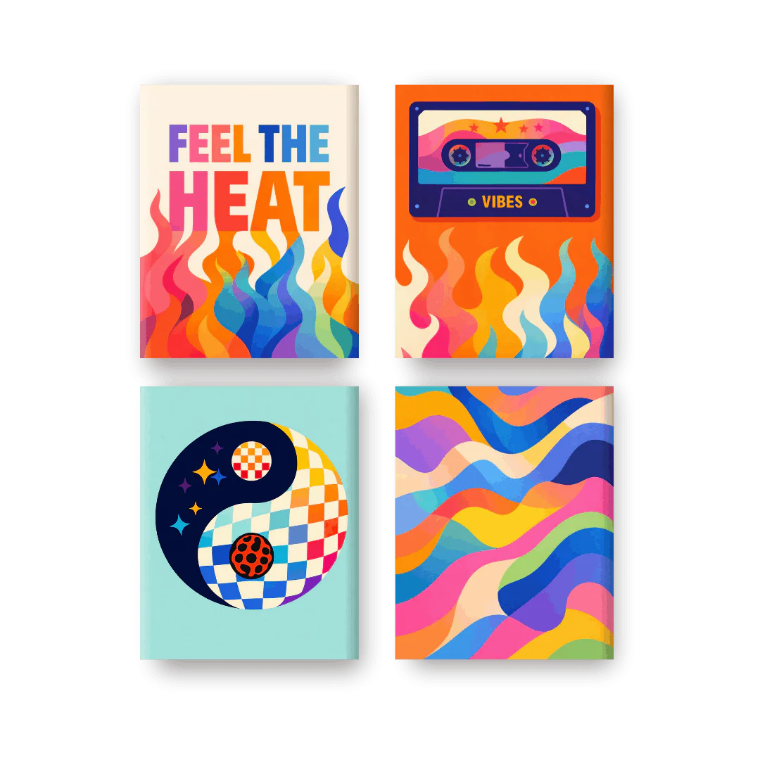 4 Mini Paintings - Retro Vibes Set
