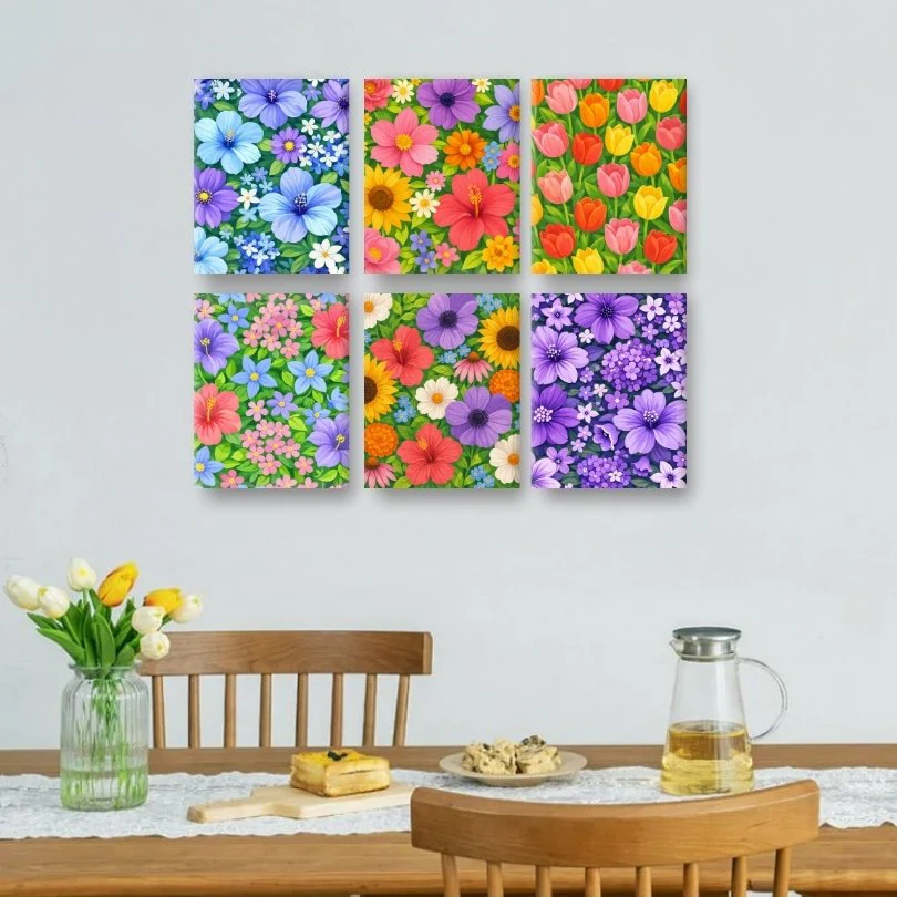 6 Mini Paintings - Beautiful Flowers Set - Image 2
