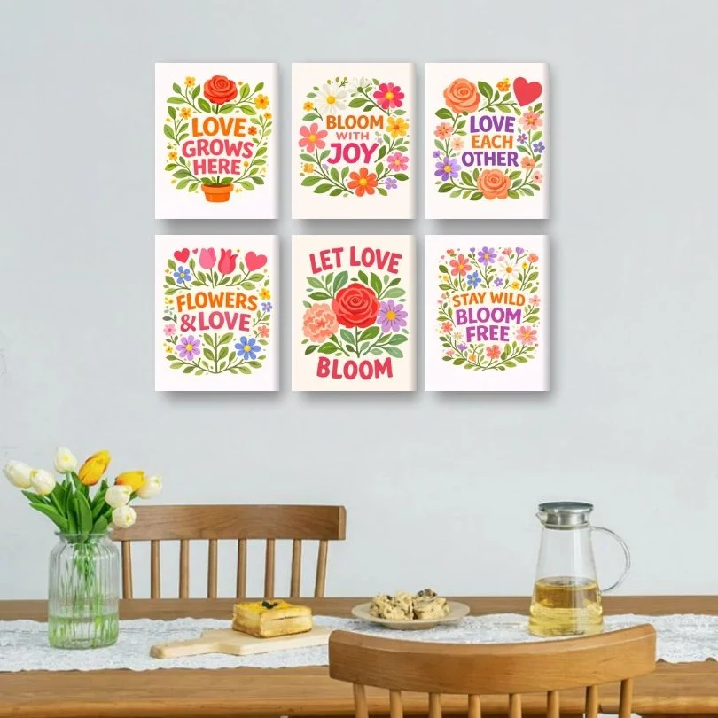 6 Mini Paintings - Blooming Quotes Set - Image 2
