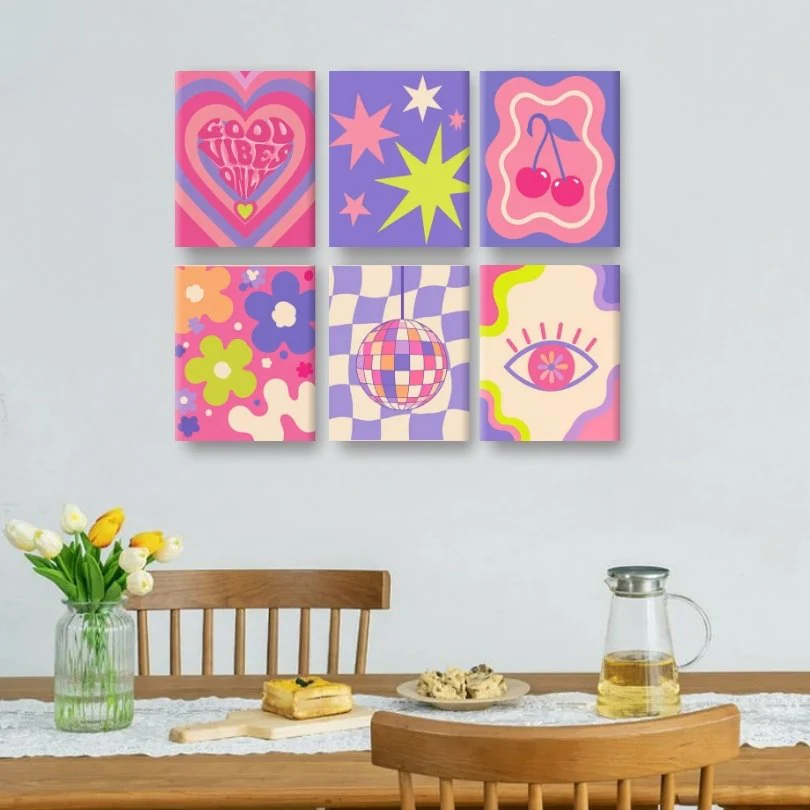 6 Mini Paintings - Cherry Disco Set - Image 2