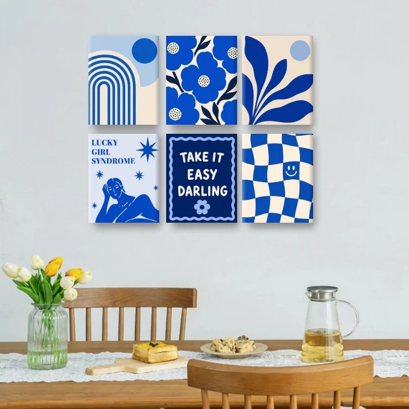 6 Mini Paintings - Coastal Blue Set - Image 2