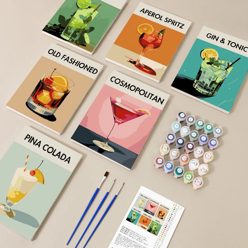 6 Mini Paintings - Cocktail Deluxe Set - Image 4