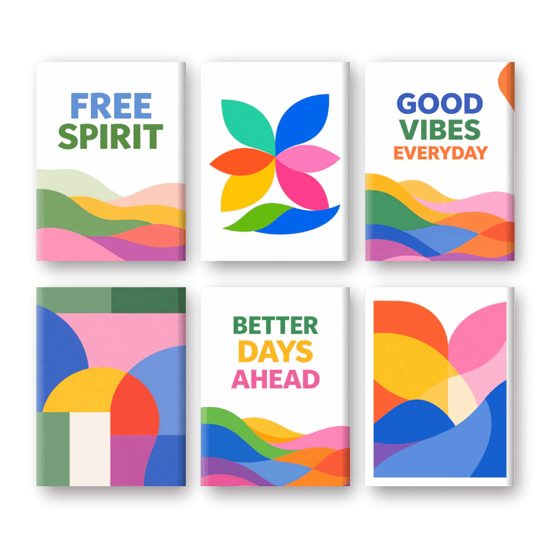 6 Mini Paintings - Colorful & Abstract Set