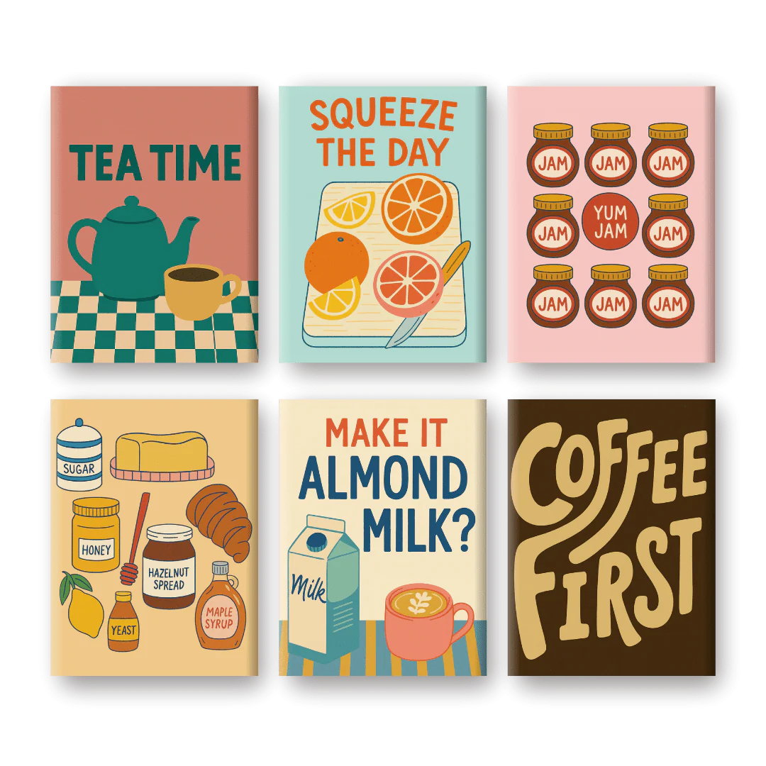 6 Mini Paintings - Cozy Morning Set
