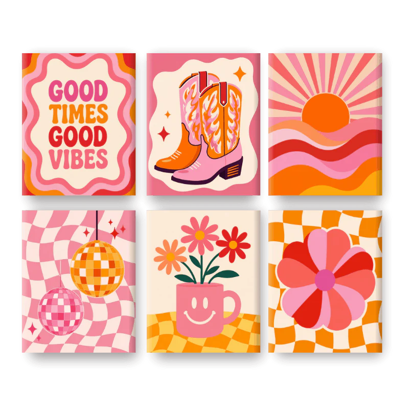 6 Mini Paintings - Disco Nights Set