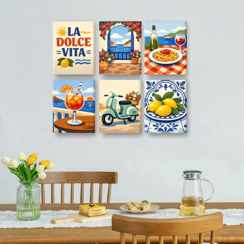 6 Mini Paintings - Dolce Vita Moments Set - Image 2