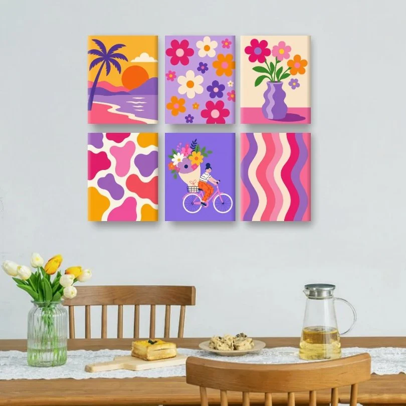 6 Mini Paintings - Flower Power Set - Image 2