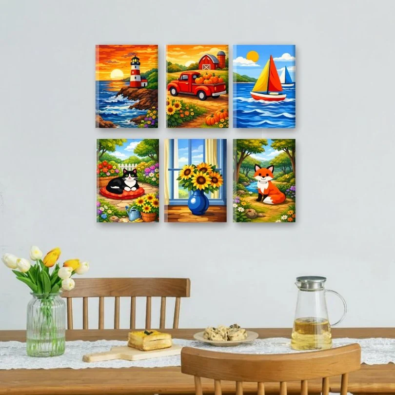 6 Mini Paintings - Gorgeus Landscapes Set - Image 2