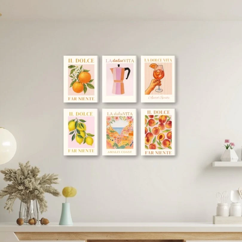 6 Mini Paintings - Italian ''Dolce Vita'' Set - Image 2