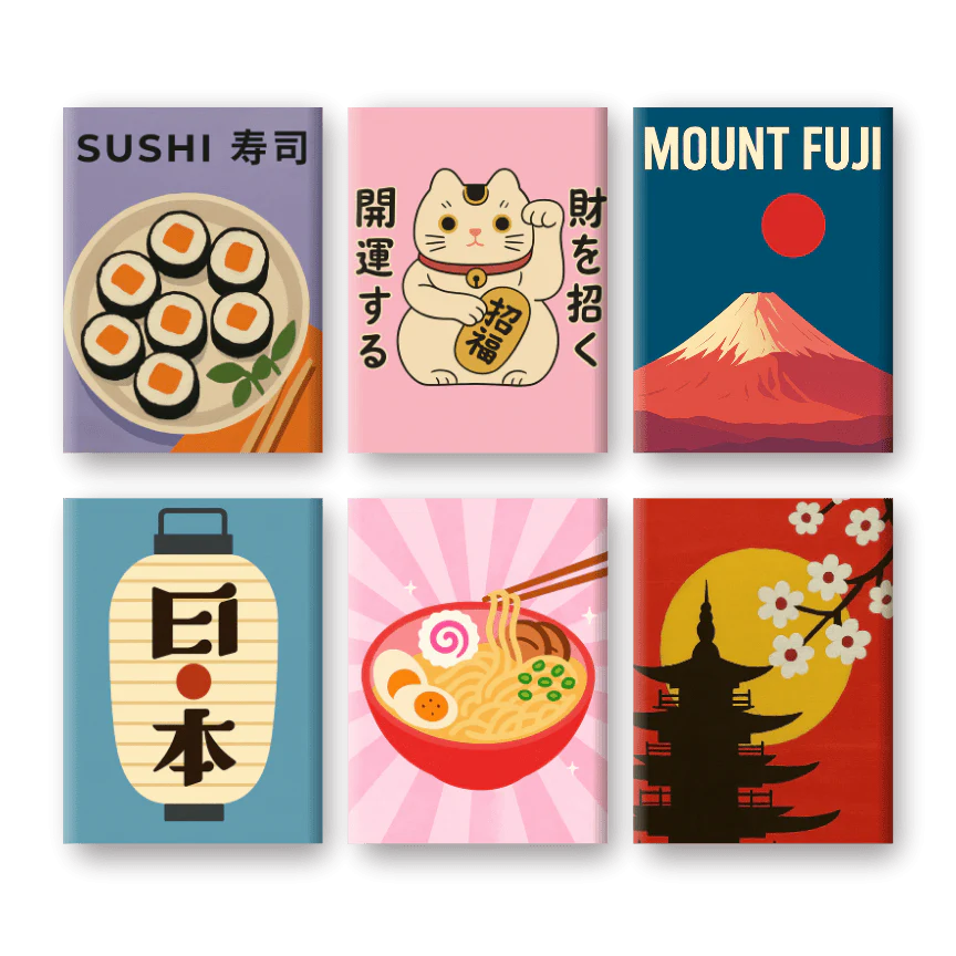 6 Mini Paintings - Japan Set