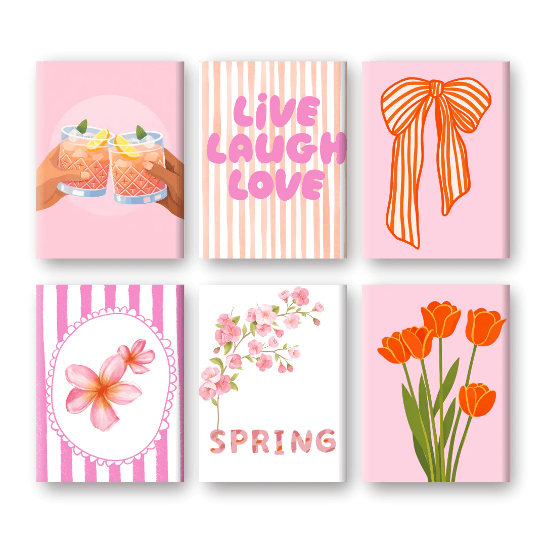 6 Mini Paintings - Live Laugh Love Set