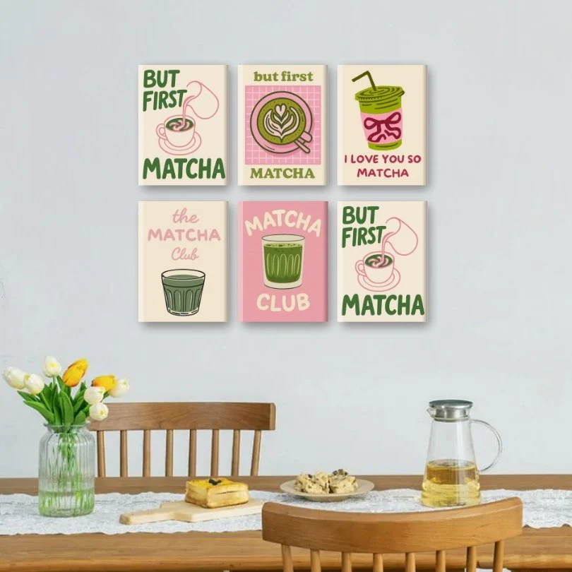 6 Mini Paintings - Matcha Set - Image 2