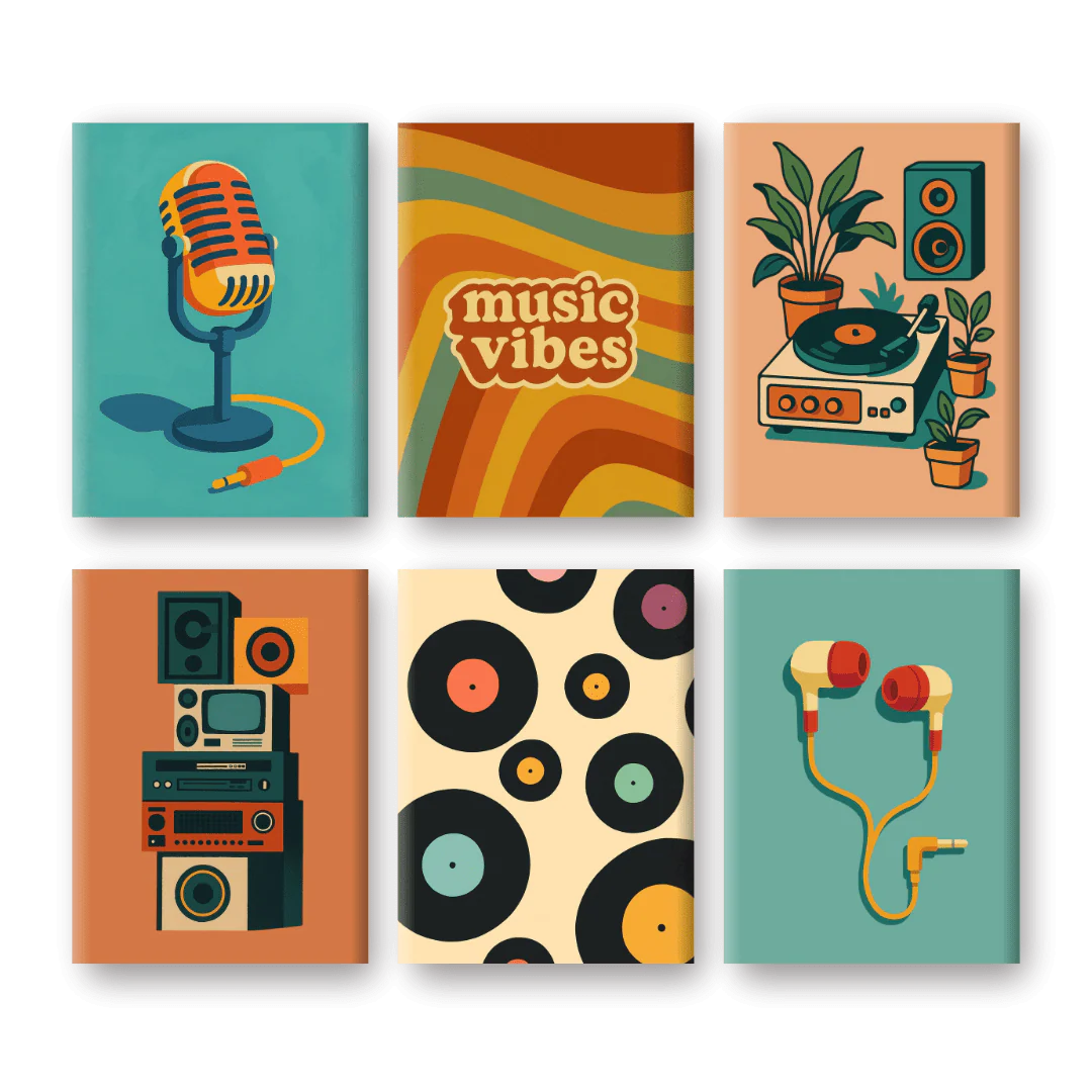 6 Mini Paintings - Music Set
