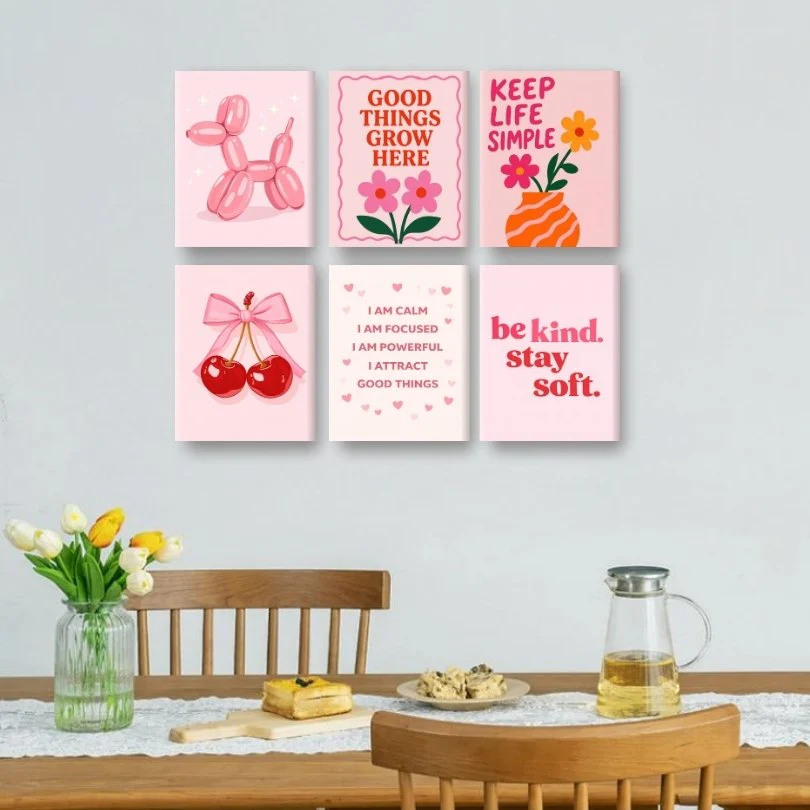 6 Mini Paintings - Pink Palette Set - Image 2