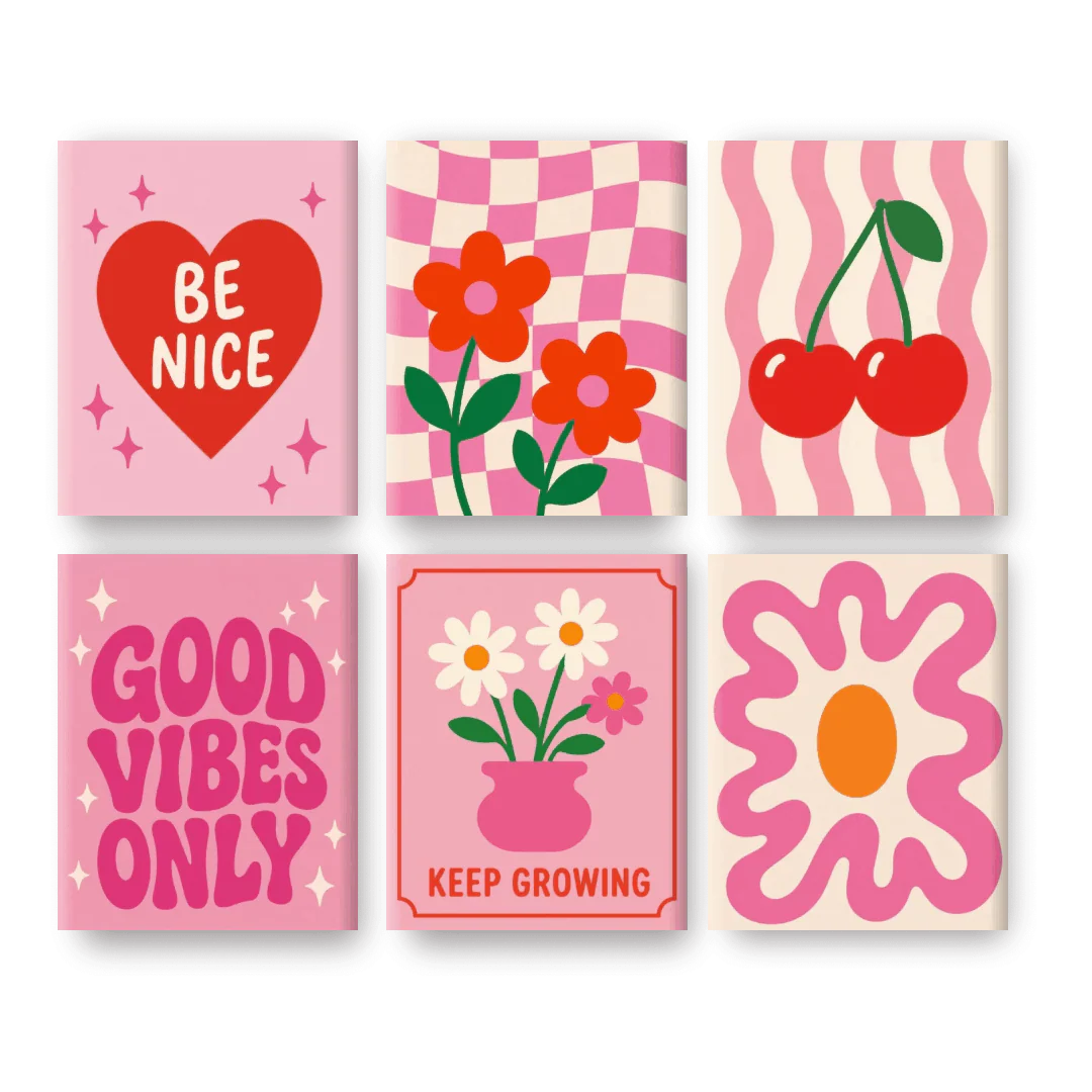 6 Mini Paintings - Pink Positivity Set