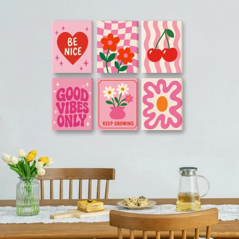 6 Mini Paintings - Pink Positivity Set - Image 2