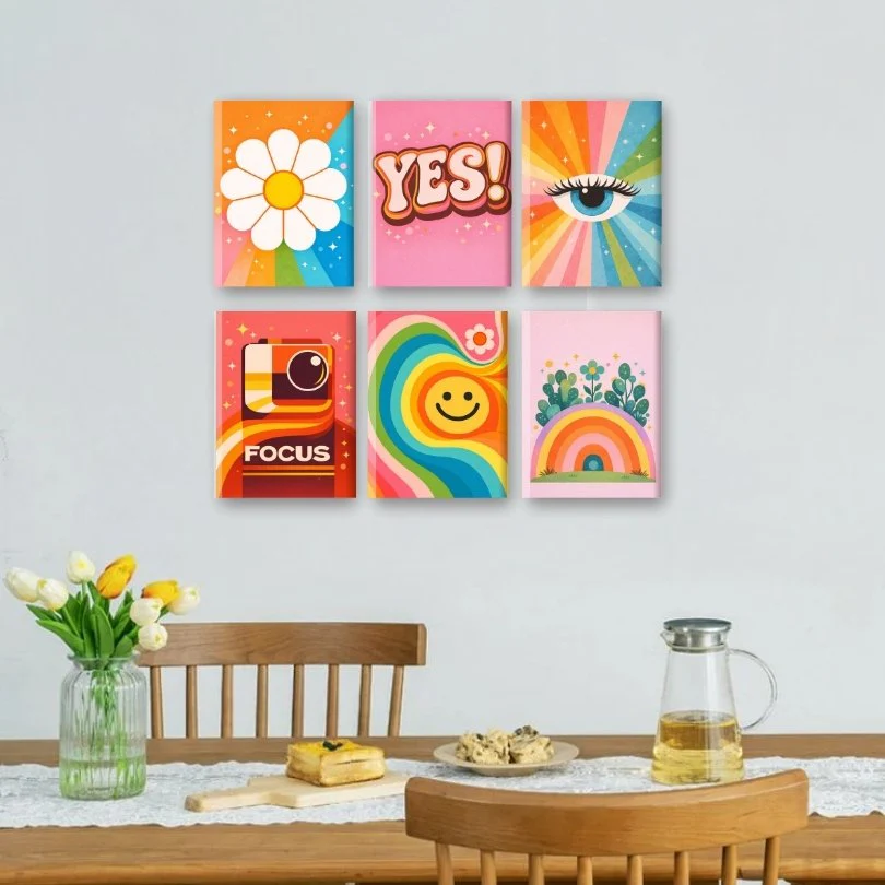 6 Mini Paintings - Retro Joy Set - Image 2