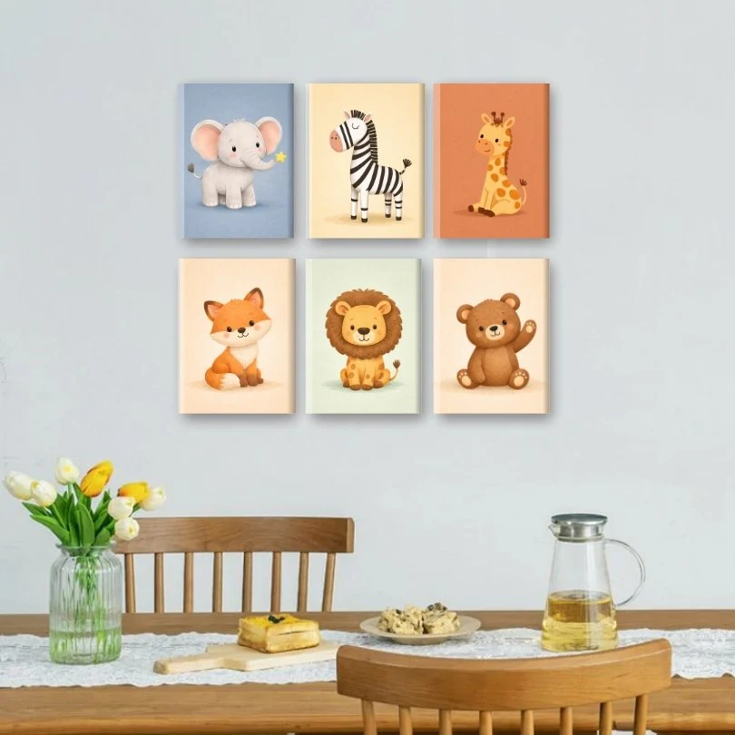 6 Mini Paintings - Safari Friends Set - Image 2