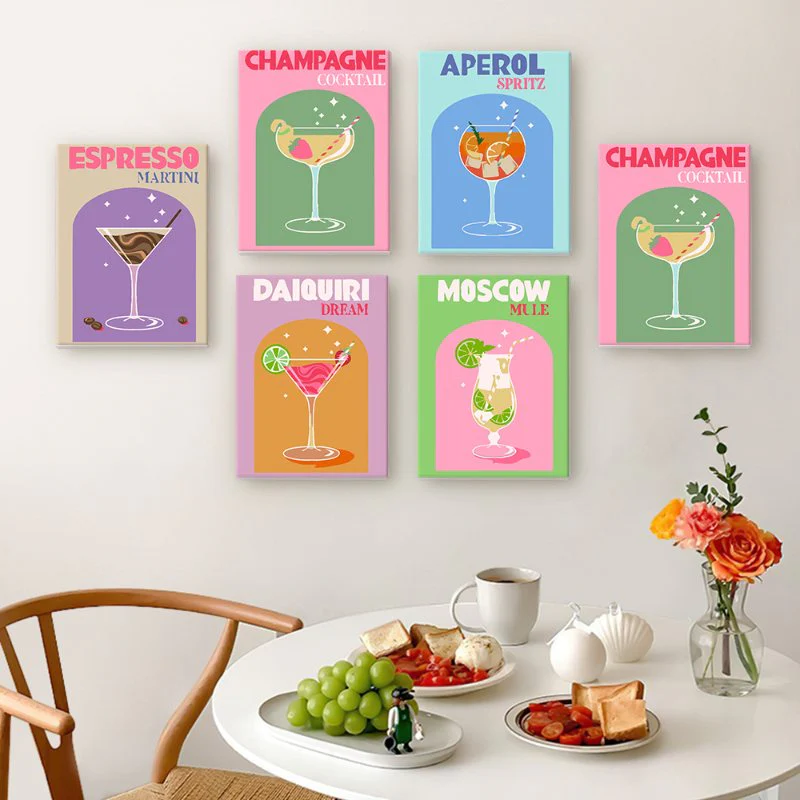 6 Mini Paintings - Sip & Paint Cocktail Set - Image 2