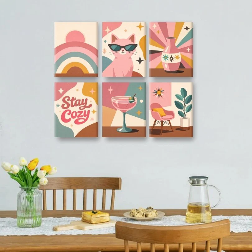 6 Mini Paintings - Stay Cozy Set - Image 2