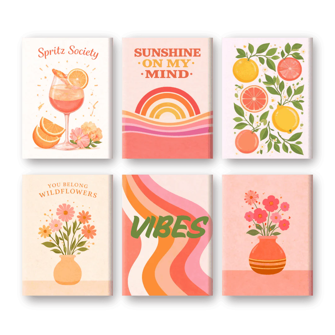 6 Mini Paintings - Summer Vibes Set