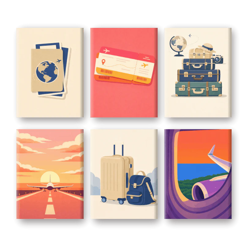 6 Mini Paintings - Travel Set