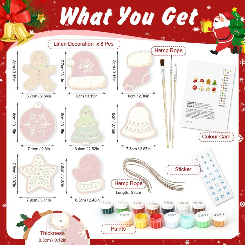 8 Christmas hangers - Winter set - Image 2
