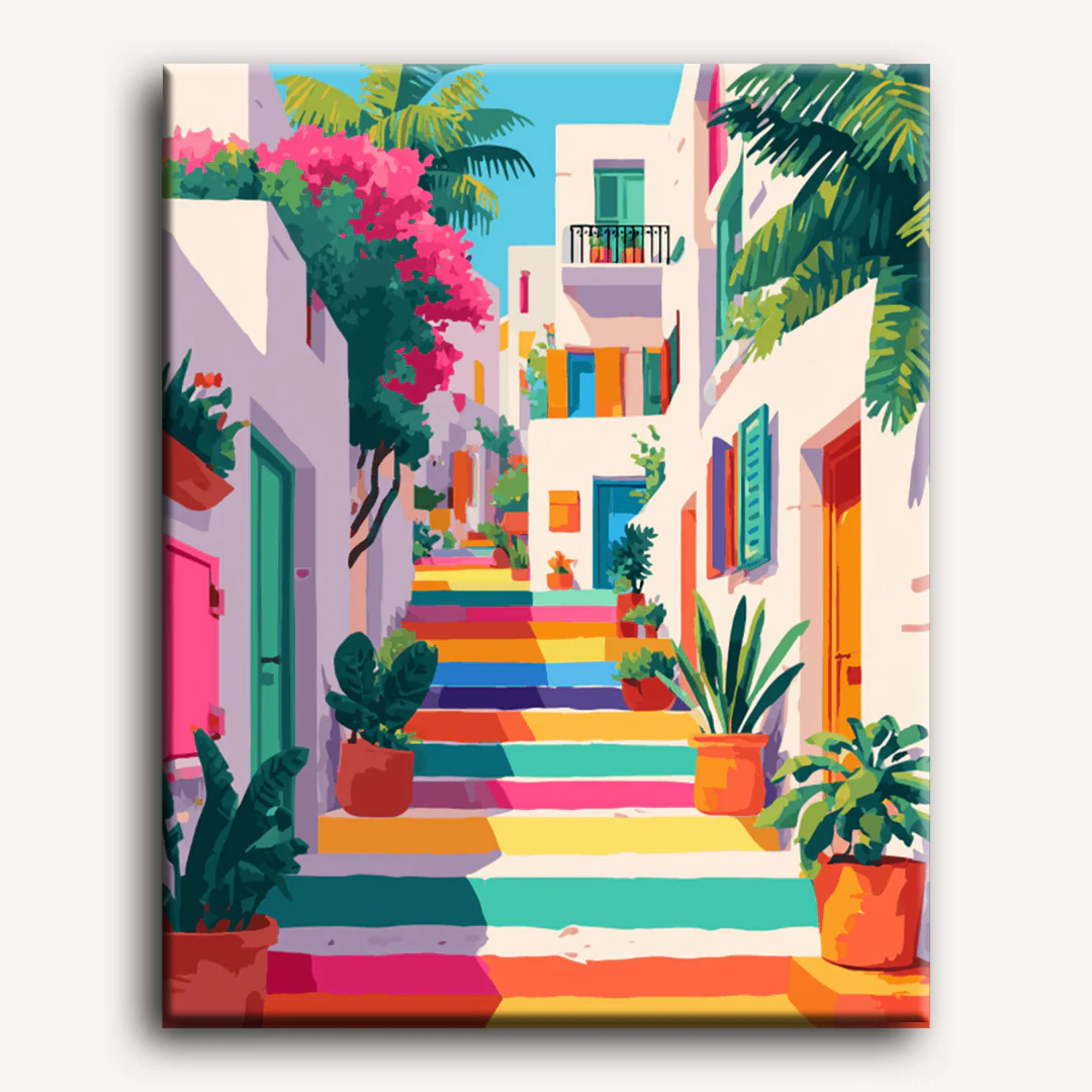A rainbow stairs | Paint by Number - Image 2