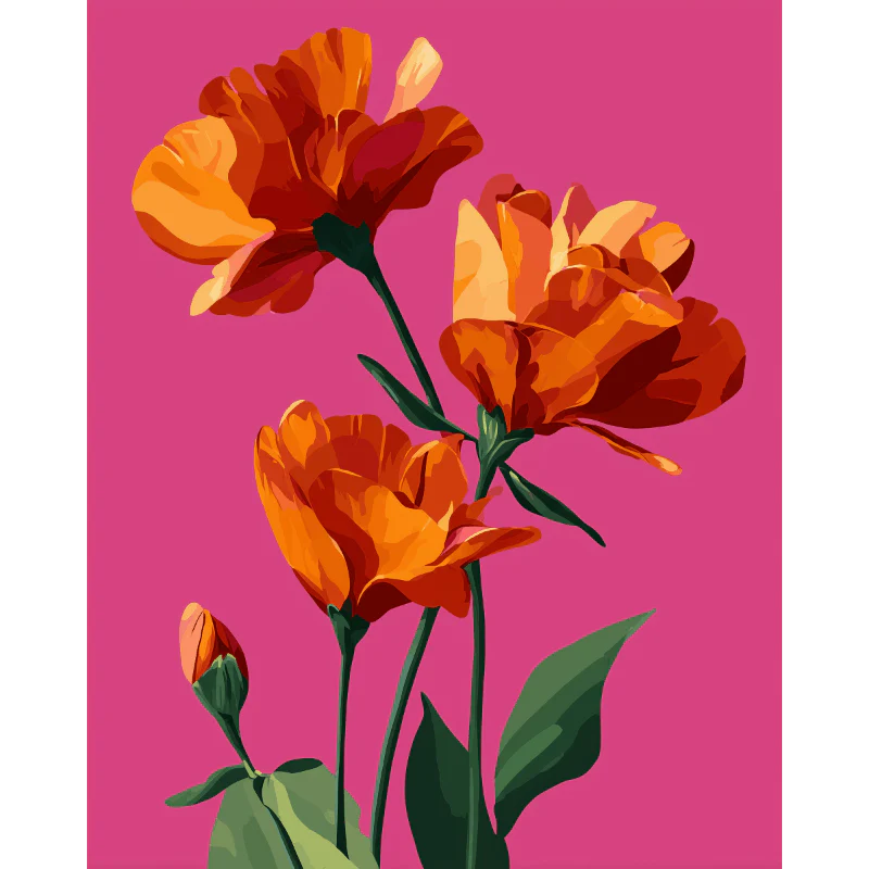Bloom in Scarlet | Paint by Number