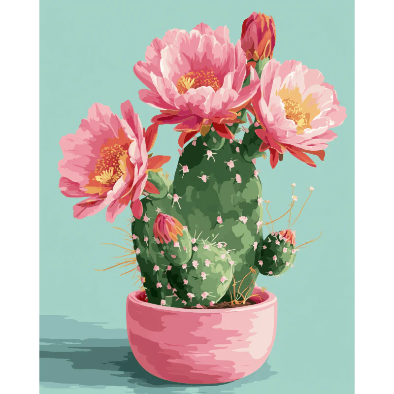 Blooming cactus | Paint by Number