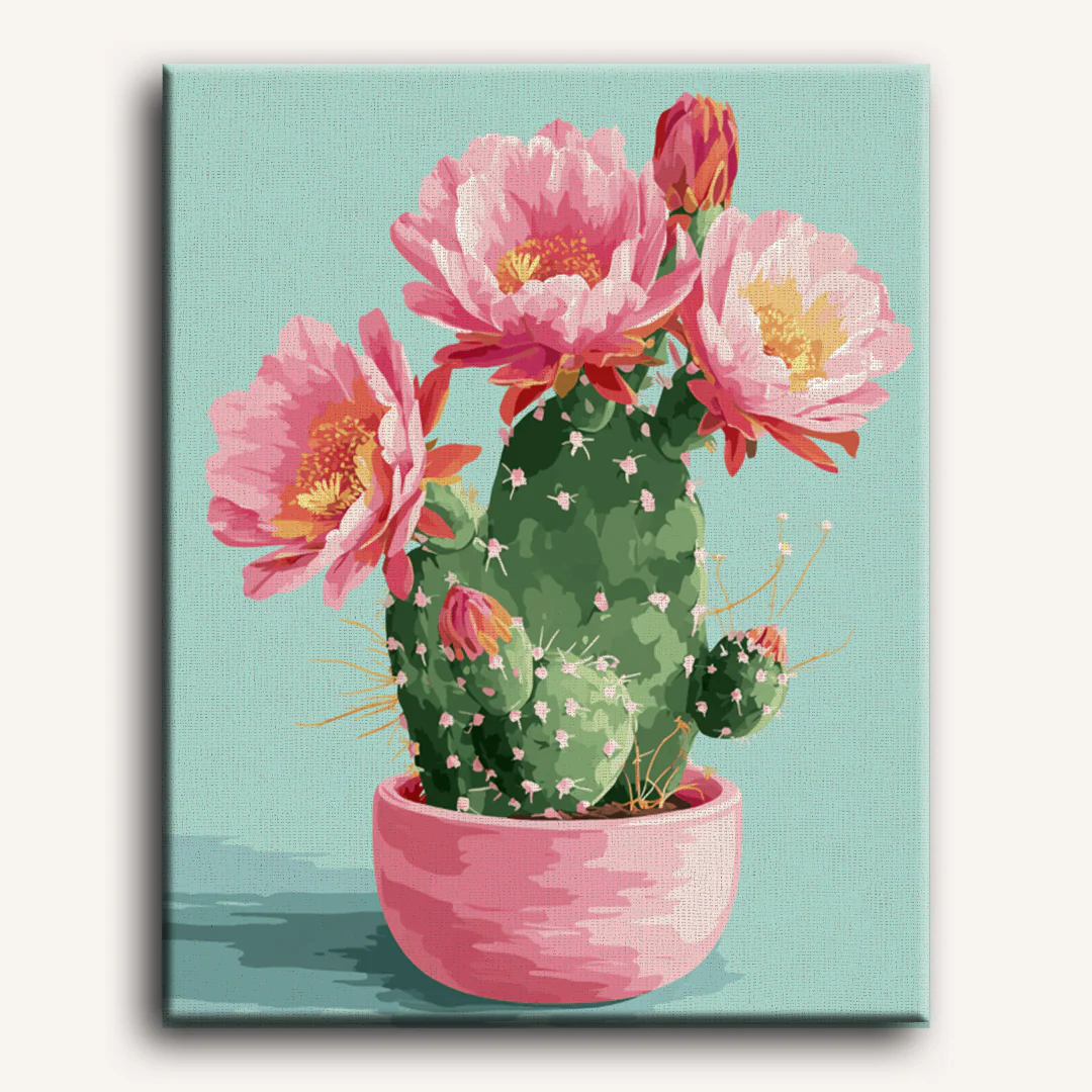 Blooming cactus | Paint by Number - Image 2