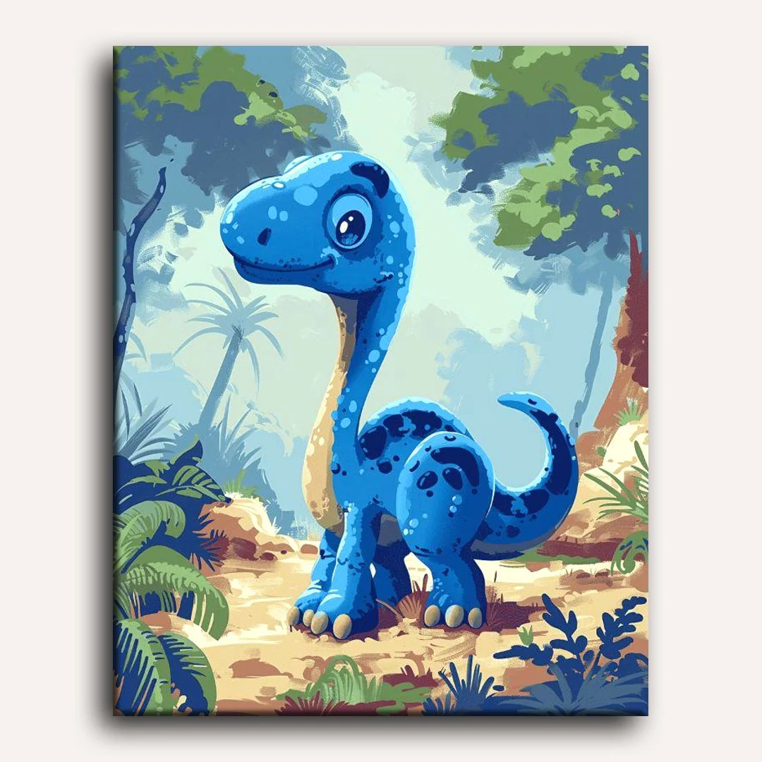 Blue Dinosaur | Paint by Numbers - Image 2