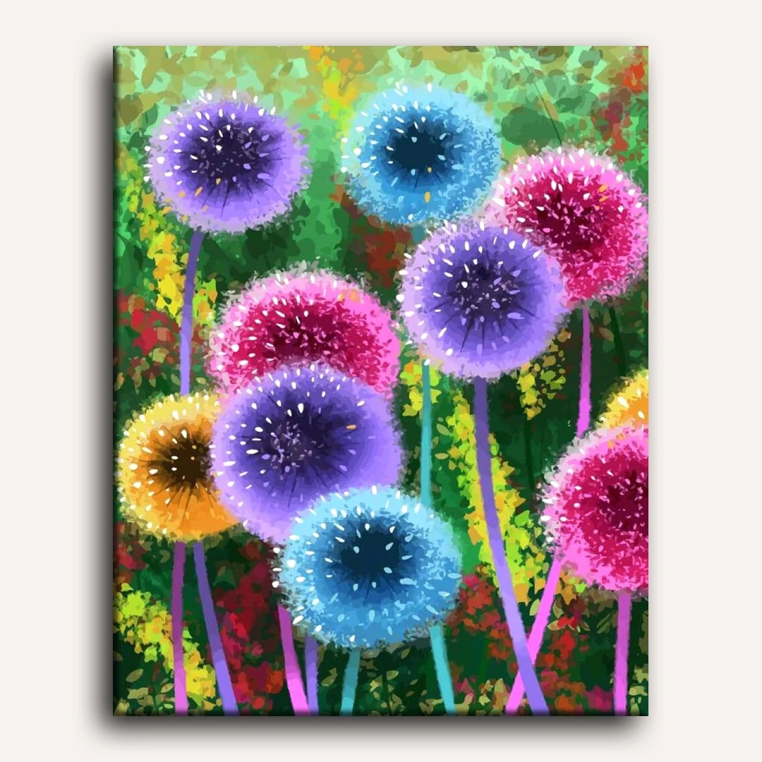 Colorful Dandelions | Paint by Numbers - Image 2
