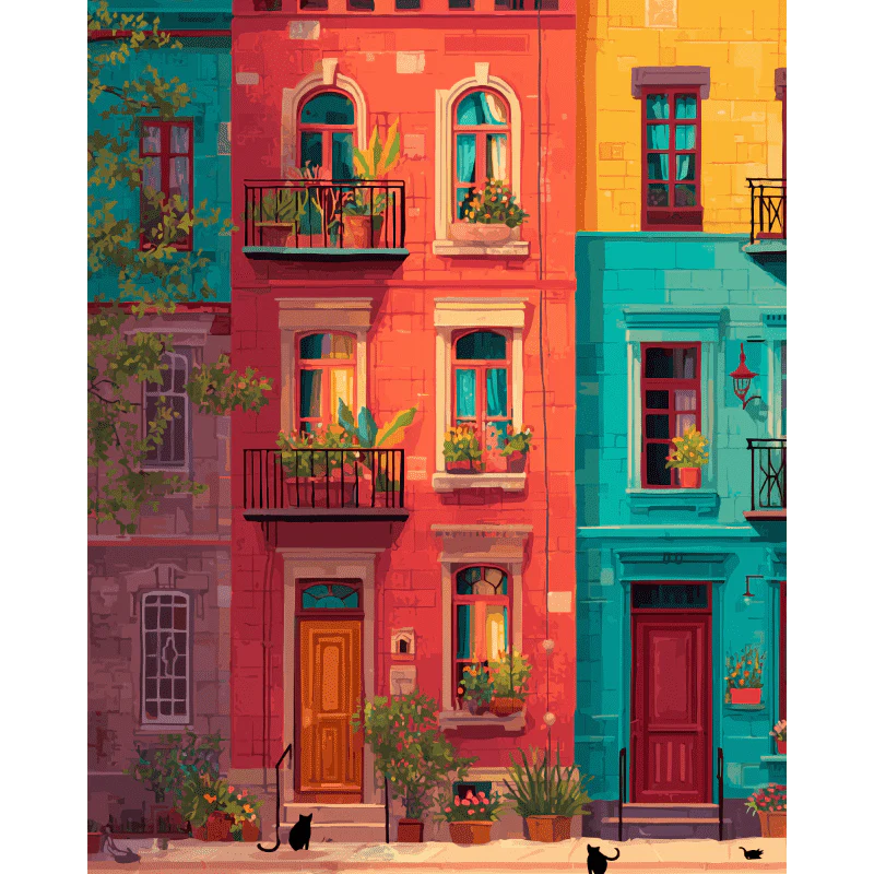 Colorful facades | Paint by Number