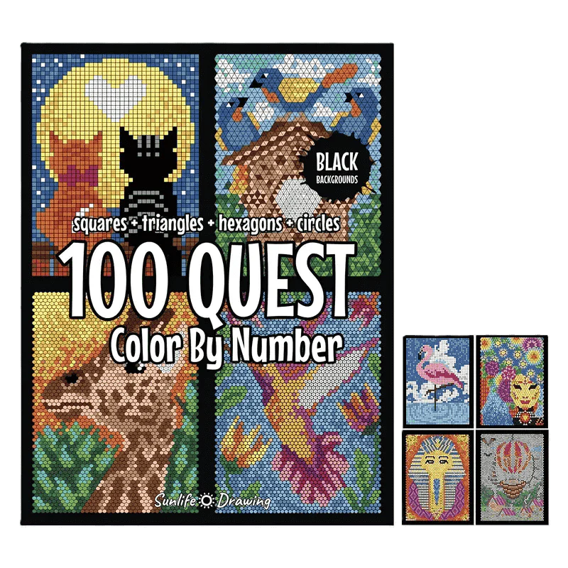 Color by Number Book with 48 markers