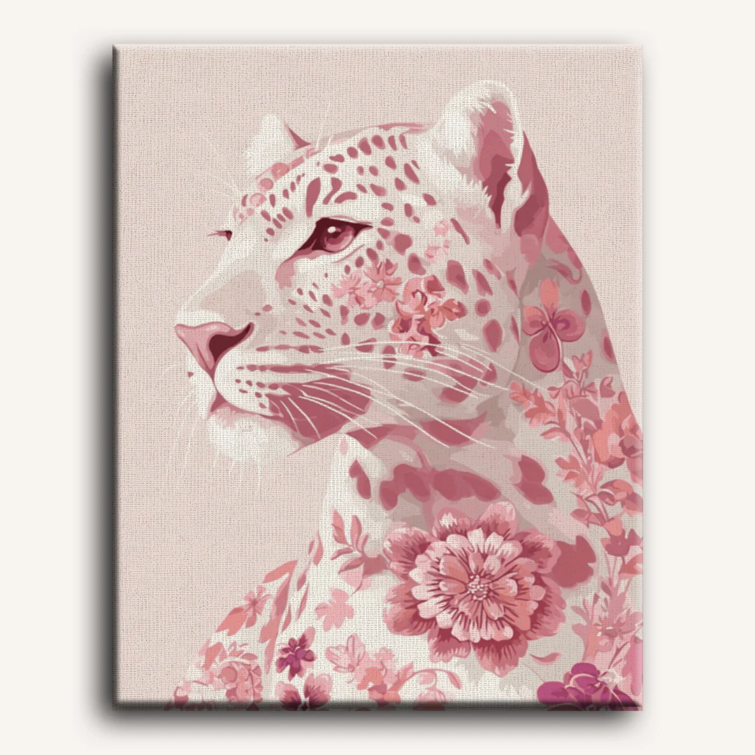 Delft Pink Leopard | Paint by Number - Image 2