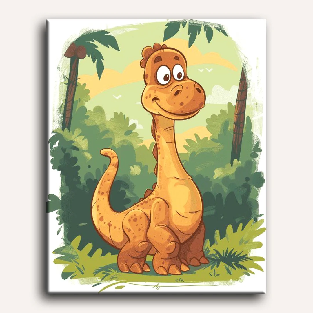 Dinosaur in the Forest | Paint by Numbers - Image 2