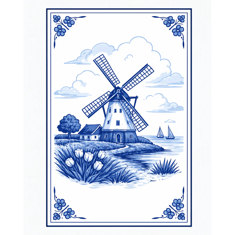 Dutch Windmill | Paint by Number