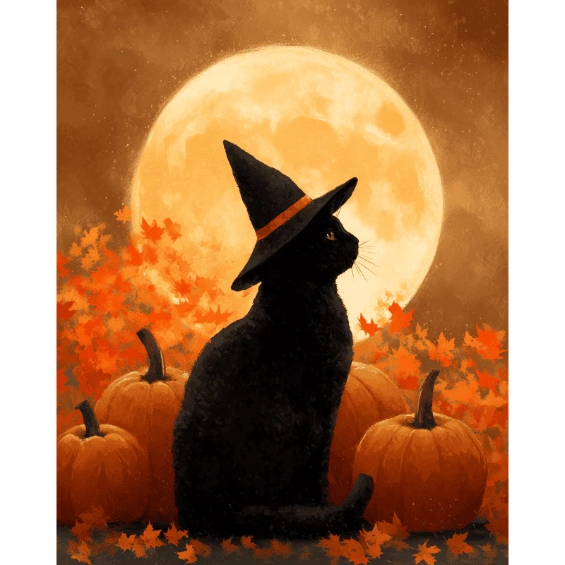 Full moon watcher | Paint by Number