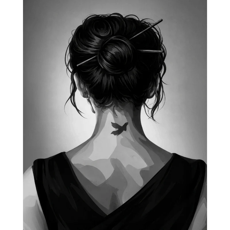 Girl with tattoo | Paint by Number