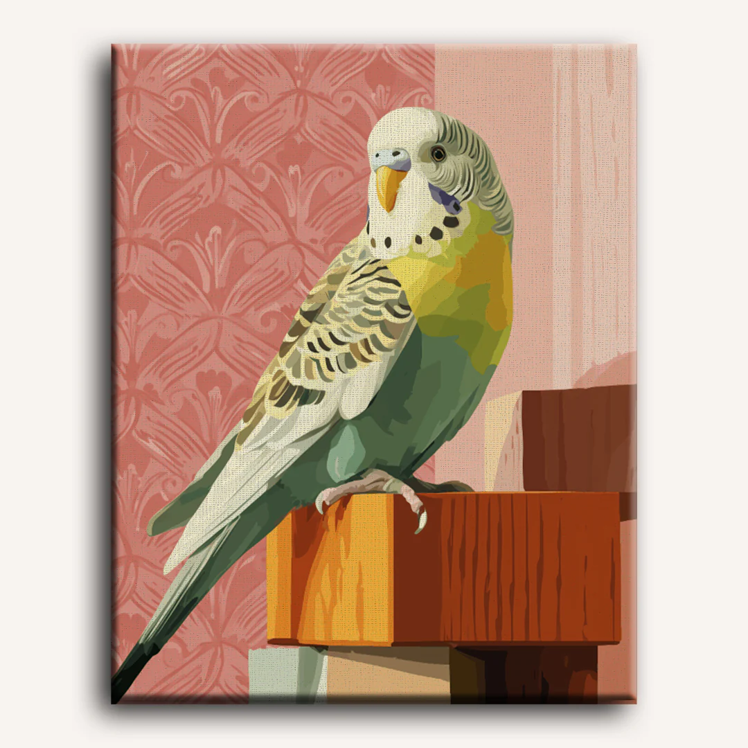 Green Budgie | Paint by Number - Image 2