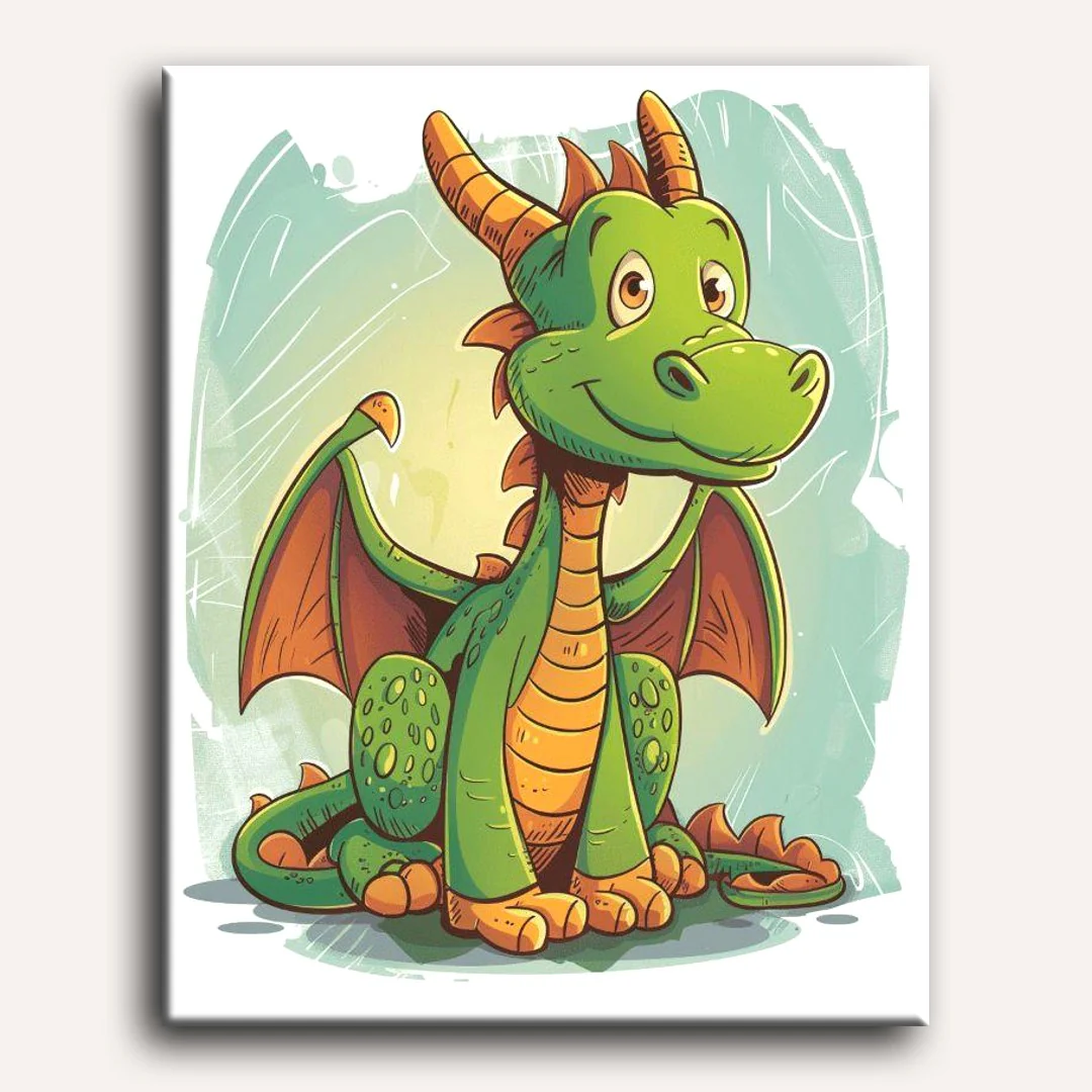 Green Dragon | Paint by Numbers - Image 2