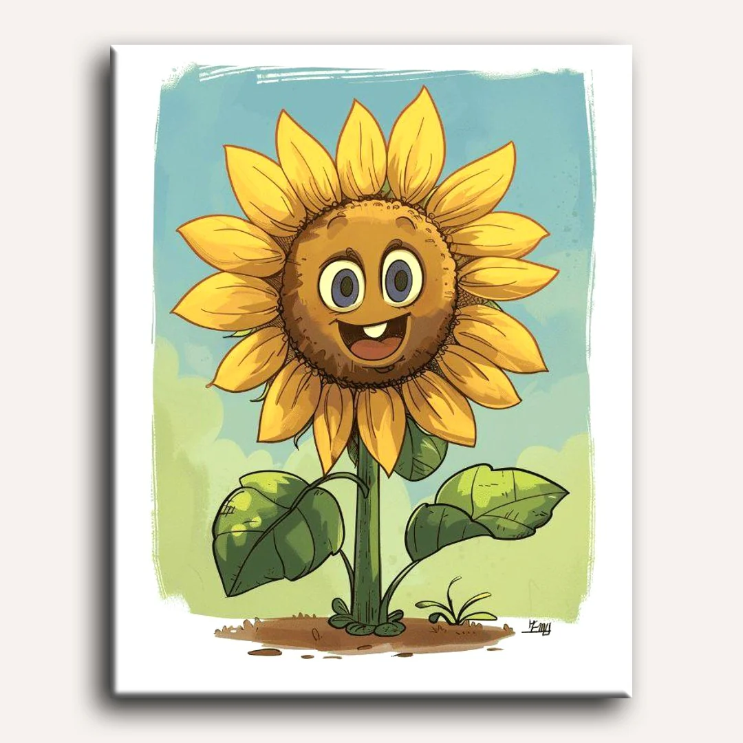 Happy Sunflower | Paint by Numbers - Image 2