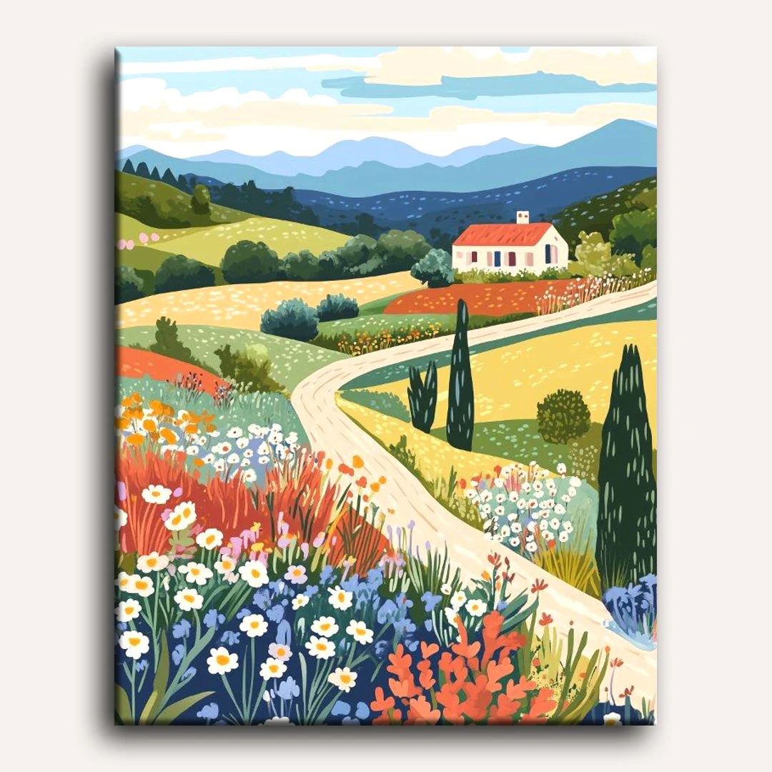 Hill landscape | Paint by Numbers - Image 2
