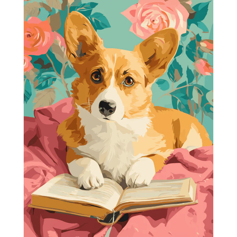 Intelligent Corgi | Paint by Number