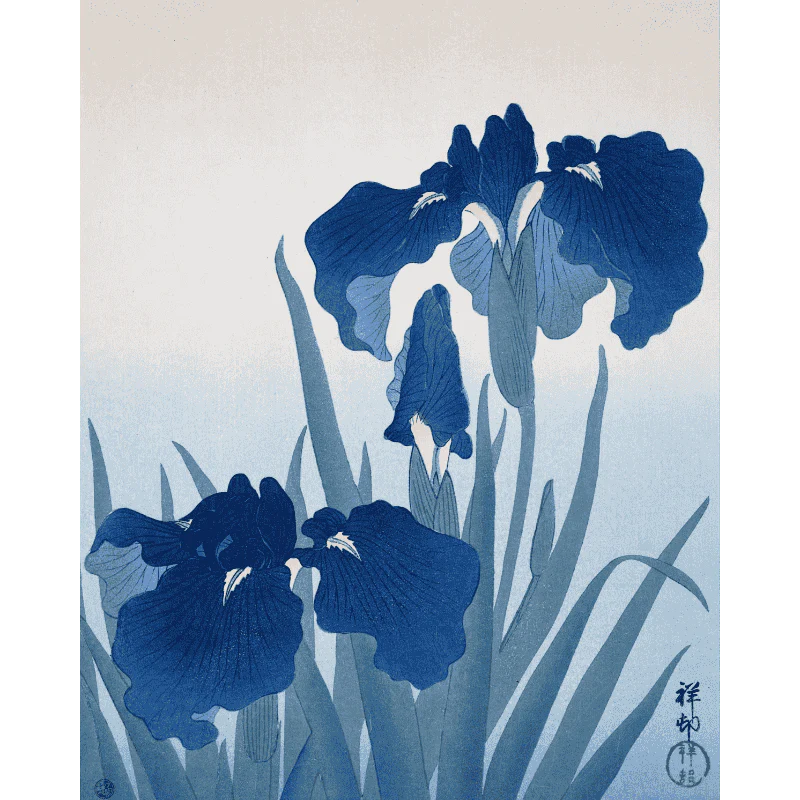 Irises - Schwertlilien Ohara Koson | Paint by Number