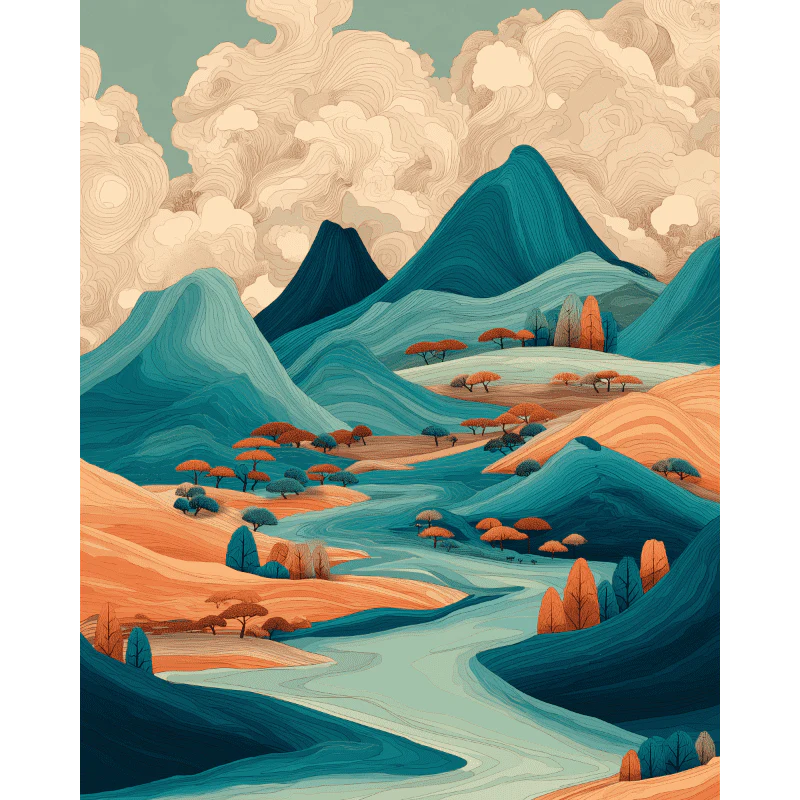 Japanese landscape | Paint by Number